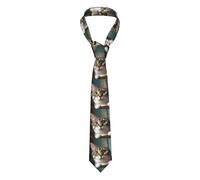 zerosevenee Corbatas para hombre con estampado de gato curioso, corbata para el cuello para hombre, corbata para boda, negocios, oficina, graduación, traje de fiesta formal, Como se muestra en la