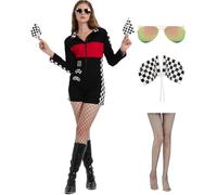 ZeroShop - Disfraz sexy de conductor de carreras para mujer, Halloween, disfraz de Talladega para el día y la noche, Negro, S