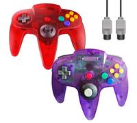 ZeroStory Controlador clásico N64, con cable N64, mando de mando con cable AV N64 de 5.9 pies para consola de videojuegos N64 (azul zafiro y morado transparente)