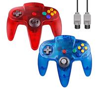 ZeroStory - Mando N64 N64 N64 para consola de videojuegos N64 (rojo transparente y azul transparente)
