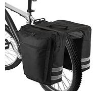 zeroto Alforjas para Bicicleta, 28L Bolsa para portabicicletas Impermeable - Bolsa Duradera para sillín con Borde Reflectante, Correa de Transporte(Negro)