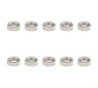 Zeroupshop 10 anillos de bloqueo de tuerca de válvula de aleación, para válvulas, roscas 6V1/8V1, tuercas de seguridad de núcleo de válvula plateadas resistentes a la corrosión, para reparación de