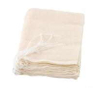 Zeroupshop 10 bolsas de muselina de algodón con cordón para colar té, filtro de especias de cocina, bolsas de infusión de hierbas, sacos de gasa reutilizables de 3.94 x 5.91 pulgadas