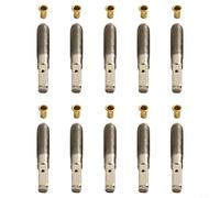 Zeroupshop 10 clavos de afinación de arpa de lira, con llave en forma de L, remaches de metal, para reparación de instrumentos de cuerda y kit de herrajes plateados, para música folclórica ()