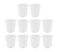 Zeroupshop 10 macetas de plástico transparente, con agujeros de drenaje, juego de macetas transparentes para guardería, para interiores y exteriores, contenedor de inicio de hierbas suculentas de