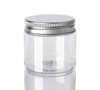 Zeroupshop 10 tarros herméticos de plástico transparente con aluminio, recipientes de almacenamiento de alimentos de boca ancha para azúcar, sal, aperitivos, limo, maquillaje y viajes, capacidad de