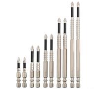 Zeroupshop 10 unids magnético cruz destornillador Bit Colección Aleación Acero 1/4 vástago hexagonal antideslizante PH2 brocas para bricolaje herramientas manuales eléctricas