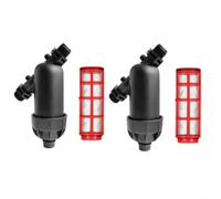 Zeroupshop 2 filtros en Y de riego por goteo con pantallas de acero inoxidable de malla 120, filtros de agua en línea de 3/4 y 1 pulgada para mangueras de jardín, uso agrícola e industrial, negro y