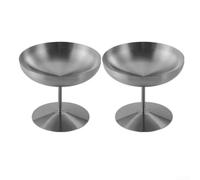 zeroupshop 2 macetas de postre de acero inoxidable 304 de alta calidad para cócteles, yogur Trifle, tazas de degustación de metal reutilizables con base estable de 10,5 cm (250 ml)