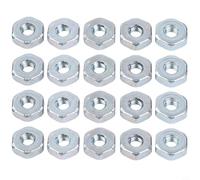 Zeroupshop 20 tuercas de placa guía plateadas compatibles con MS Series MS170 a MS660, piezas de motosierra de metal robustas para una fijación fiable, accesorios esenciales de mantenimiento del