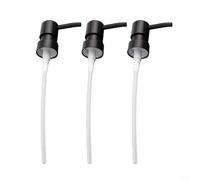 Zeroupshop 3 cabezales de bomba de loción ABS de cabeza redonda, junta de sellado a prueba de fugas, rosca 28/400 para removedor de maquillaje, recipientes de líquidos de baño, color negro mate (3