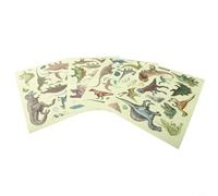 Zeroupshop 4 hojas de calcomanías de pared de dinosaurio que brillan en la oscuridad, calcomanías de PVC para decoración de habitación, para dormitorio de niños, guardería, techo, arte de 21 x 29 cm