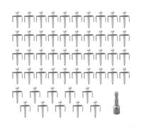 Zeroupshop 50 grapas de valla de acero inoxidable 304, para madera blanda, malla de alambre tejida y valla de eslabones de cadena, sujetadores inoxidables, con tornillos y adaptador hexagonal, sin