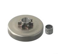 Zeroupshop 7T Kit de piñón de cadena de tambor con cubierta de embrague para motosierras 340 345 350 445 445E 450 450E con rodamiento de rodillos de aguja, construcción de acero