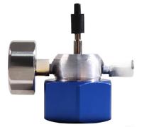 Zeroupshop Adaptador de válvula de gas propano azul, con manómetro de presión de 300 PSI e interruptor de purga integrado, para equipos de cocina y piscina al aire libre, diseño compacto de aluminio