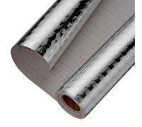 Zeroupshop Adhesivo de pared de aluminio autoadhesivo, 40 cm x 10 m, color plateado, resistente al calor, para cocina, protector contra salpicaduras, para refrigerador, gabinetes, lavavajillas