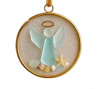 Zeroupshop Adorno de Navidad de belén costero, hecho a mano, acrílico, decoración de nacimiento de Jesús con conchas marinas y estrellas de mar, decoración de árbol de vacaciones con temática de playa