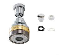 Zeroupshop Aireador de grifo giratorio, boquilla de doble función, extensor de fregadero giratorio de 360 grados, ahorro de agua, rociador de burbujas para cocina, baño, latón, acero inoxidable, plata