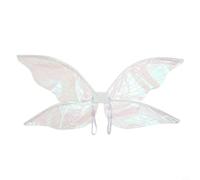 Zeroupshop Alas de mariposa ligeras para disfrazarse, accesorios de cosplay, alas de cigarra transparentes con correas de hombro para accesorios de fotografía de escenario (blanco)