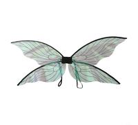Zeroupshop Alas de mariposa ligeras para disfrazarse, accesorios de cosplay, alas de cigarra transparentes con correas de hombro para accesorios de fotografía de escenario (negro)