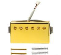 Zeroupshop Alnico II - Pastilla de guitarra con cubierta de latón, conector de 5 pines, encapsulado de cera, para guitarras eléctricas estilo LP, tono cálido vintage, blindaje sin ruido, dorado o