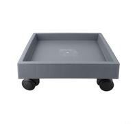 Zeroupshop Bandeja cuadrada para macetas con rueda, organizador de plantas de plástico resistente para exteriores, soporte de base de rueda móvil para plantas grandes en maceta, gris (interior de 23,5
