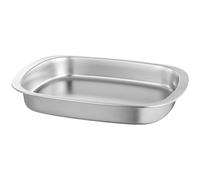 Zeroupshop Bandeja profunda de acero inoxidable 304, placa de pescado a la parrilla gruesa para horno de inducción, 36 x 25 x 5 cm, plata