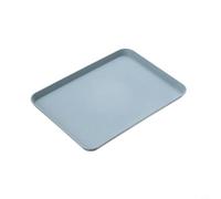 Zeroupshop Bandeja rectangular pequeña, plato de plástico ABS multifuncional para comida rápida, bebidas, frutas, oficina, cafetería, fácil limpieza, gris, 21 x 29,5 cm (azul)