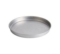Zeroupshop Bandeja redonda de acero inoxidable para servir, plato poco profundo de fondo plano, para pizza, aperitivos, platos principales, uso en restaurante, para limpiar, apto para lavavajillas