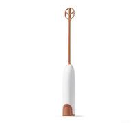 Zeroupshop Batidora eléctrica de mano para bebés, espumador portátil de 4000 RPM para polvo, café y bebidas nutricionales, material PP seguro con cabezales dobles, blanco (blanco)