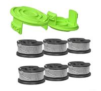 Zeroupshop Bobina de cuerda de recortadora de 0.165 cm compatible con modelos Greenworks de una sola línea 21302 21332 21342, reemplazo de poliamida de nailon mejorado, paquete de 8