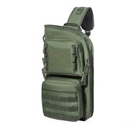 Zeroupshop Bolsa de hombro individual para exteriores, mochila de entrenamiento cruzado de nailon con correas Molle y cierre de gancho, senderismo, camping, color negro (verde)