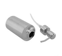 Zeroupshop Botella dispensadora de jabón de acero inoxidable 304, contenedor de loción líquida recargable para baño o fregadero de cocina, acabado plateado resistente a la corrosión para uso de champú