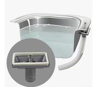 Zeroupshop Cabezal de tubo de desbordamiento rectangular hacia arriba para fregadero de cocina y lavabo, accesorio de conector de drenaje de plástico PP gris para derrames de agua, para una fácil