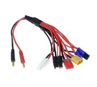 Zeroupshop Cable adaptador de carga RC, cable de silicona de 30 cm con conectores banana de 4.0 mm a XT60/Tamiya/JST/FUTABA/EC3, para modelo de coche para LIPO para cargador (para cabezal XT60)