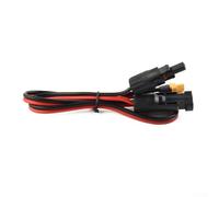 Zeroupshop Cable de extensión de panel solar de 12 AWG con conector XT60 hembra a macho, alambre de cobre estañado para carga de batería del generador solar, energía aislada de PVC de 0,6 m