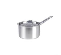 Zeroupshop Cacerola de acero inoxidable, con tapa, olla multiusos para estufas de inducción eléctricas de gas, mango resistente al calor, para freír fideos de sopa, cocina (22 cm)
