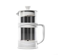 zeroupshop Cafetiere - Cafetera de vidrio resistente al calor de 1000 ml para prensa francesa con mango seguro para oficina, desayuno, bebida fría, color blanco (350 ml)