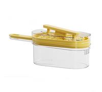 Zeroupshop Caja de hielo 64 cubos de prensa para liberar cubos con tapa y contenedor apilable para bebidas, café al aire libre, verde (amarillo)