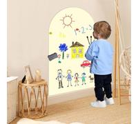 Zeroupshop Calcomanía magnética de pizarra para niños, 15.7 x 39.4 pulgadas, adhesivo extraíble con tiza y trapo para un aprendizaje divertido y decoración de sala de juegos o aula (amarillo)
