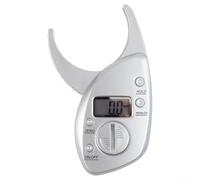Zeroupshop Calibrador digital LCD de grasa corporal, probador de pliegues de piel ABS con mango antideslizante, rango de 0-50 mm, resolución de 0.1 mm, medidor de grasa portátil para seguimiento de