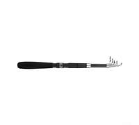 Zeroupshop Caña de pescar telescópica, caña de fundición de fibra de vidrio para surf y agua dulce, diseño plegable portátil, opciones de longitud de 1,8 m/2,1 m, negro (1,8 m)