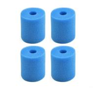 Zeroupshop Cartucho de esponja reutilizable para filtro de piscina tipo H para sistema de piscina Intex, cartucho de filtros de espuma azul, repuesto de cartucho de 30 mm de agujero central (4 piezas)