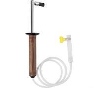Zeroupshop Cepillo de limpieza de vapor para máquina de café espresso con mango de nogal Cerdas de nylon resistentes al calor 90Cm Tubo de silicona