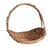 Zeroupshop Cesta de cosecha tejida a mano, contenedor de almacenamiento de ratán natural para frutas, verduras, juguetes, cesta de picnic grande con asas para organización del hogar, jardín, cocina
