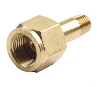 Zeroupshop CGA-320 Tuerca de entrada reguladora y boquilla de 2 pulgadas, con arandela, conector de cilindro de gas de latón, para equipos de soldadura de dióxido de carbono, dorado