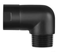 Zeroupshop Codo de cabezal de ducha de latón G1/2, acabado negro que se adapta a la mayoría de cabezales de ducha, rosca hembra angular y rosca macho de 90 grados