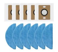 Zeroupshop Compatible con ILIFE A30 Pro Robot Partes: Kit de paño de fregona y bolsa de polvo, 5 paños de microfibra + 6 bolsas resistentes a los atascos para pelo de mascotas