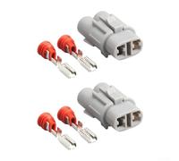 Zeroupshop Conector de cable automotriz sellado MT de 2 pines, carcasa de plástico impermeable, para terminales macho y hembra, toma eléctrica gris y rojo, para uso en interiores y exteriores (mujeres
