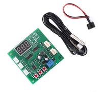 Zeroupshop Controlador de temperatura de ventilador PWM de 4 cables de 2 canales, regulador de velocidad del motor DC 12V/24V/48V con pantalla LED y alarma, entrada de 8-60V para sistemas de